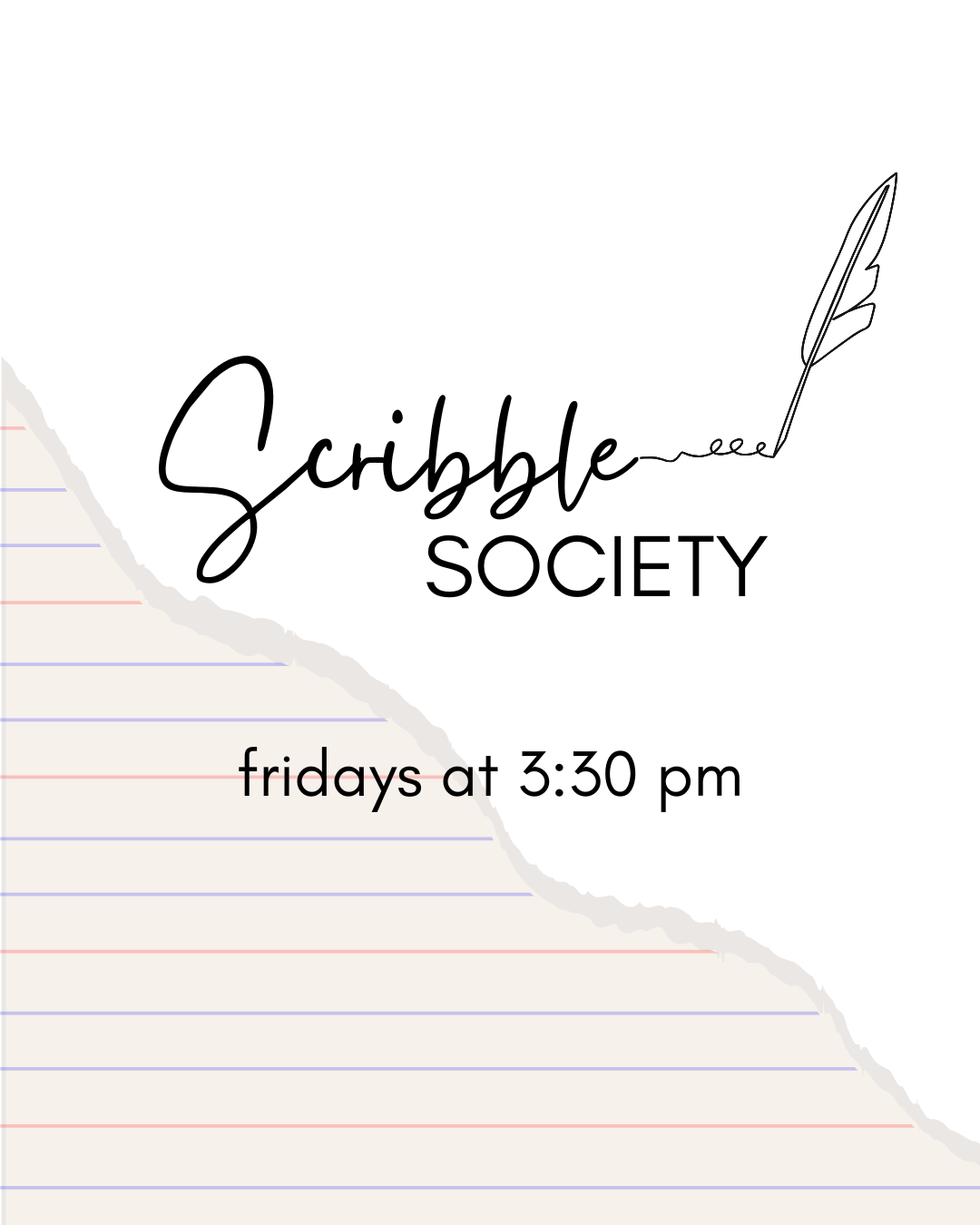 event graphic for the scribble society at jefferson county public library