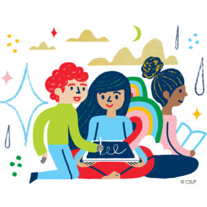summer reading program at dandridge memorial library graphic